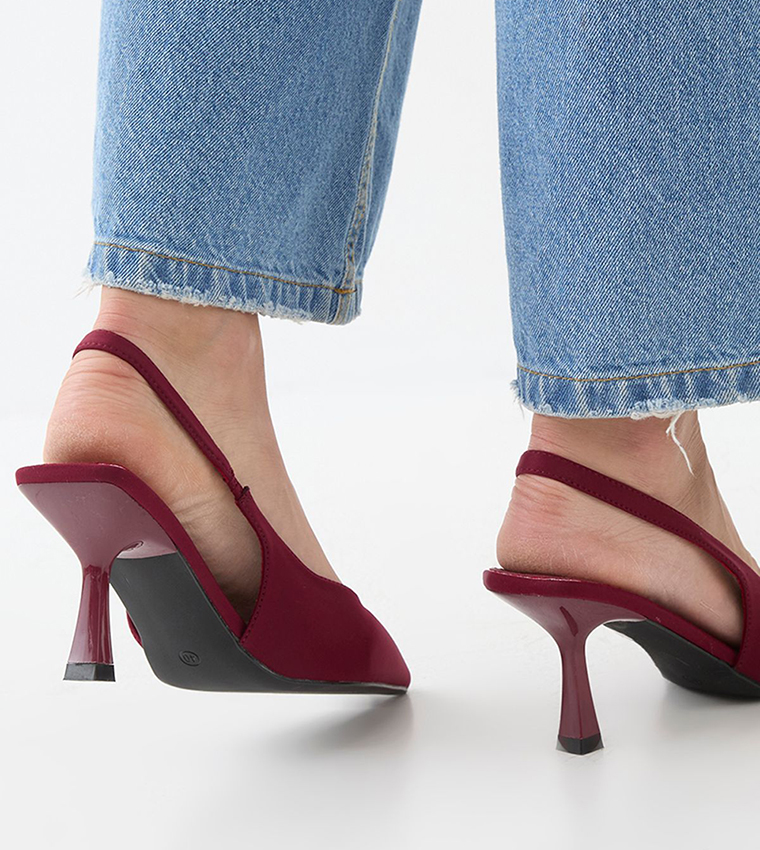 Faux Suede Slingback Pumps