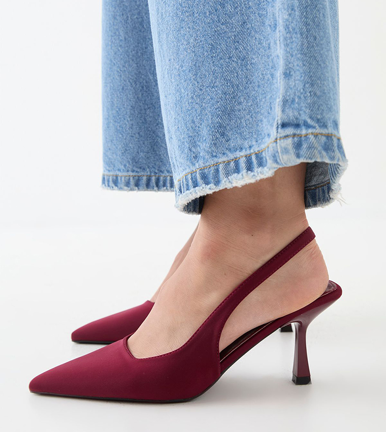 Faux Suede Slingback Pumps