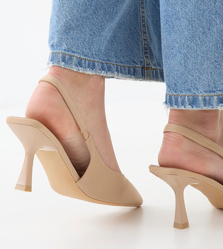 Faux Suede Slingback Pumps