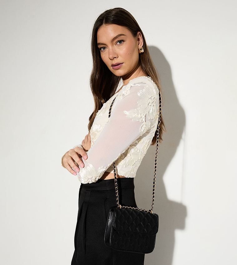 شنطة ميني فلاب جلد صناعي مبطنة 