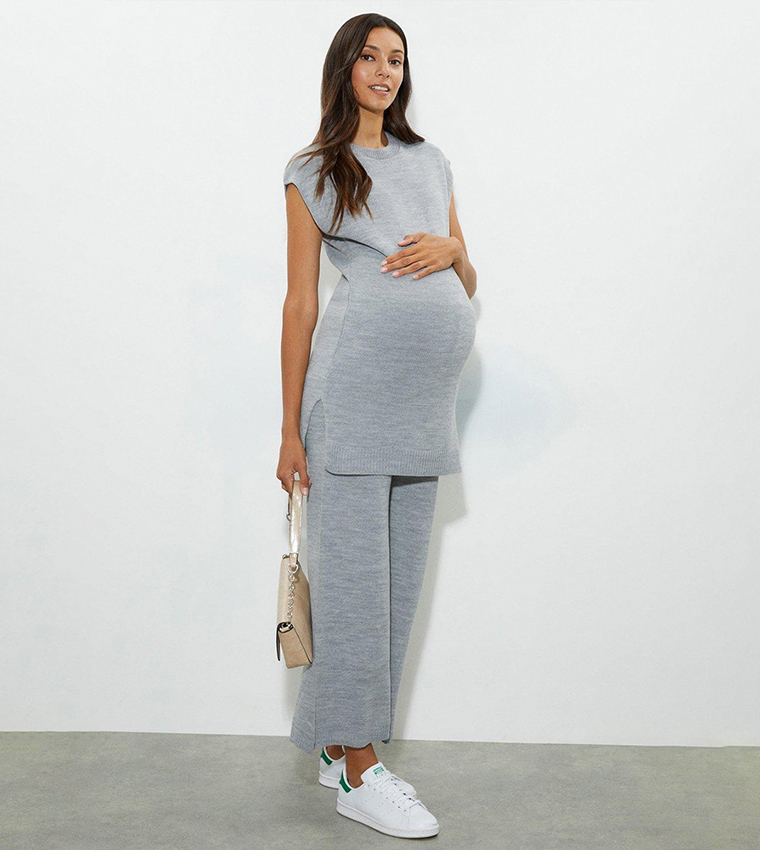 Buy Dorothy Perkins Maternity Sleeveless Knit Side Split Tunic In Grey 6thStreet Bahrain