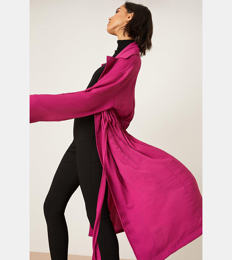 Buy Dorothy Perkins Tall Belted Twill Duster Coat In Pink 6thStreet Bahrain