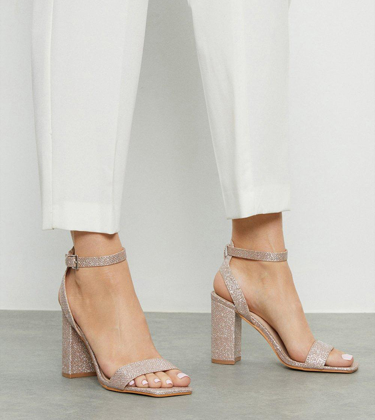 rose gold block heels asos