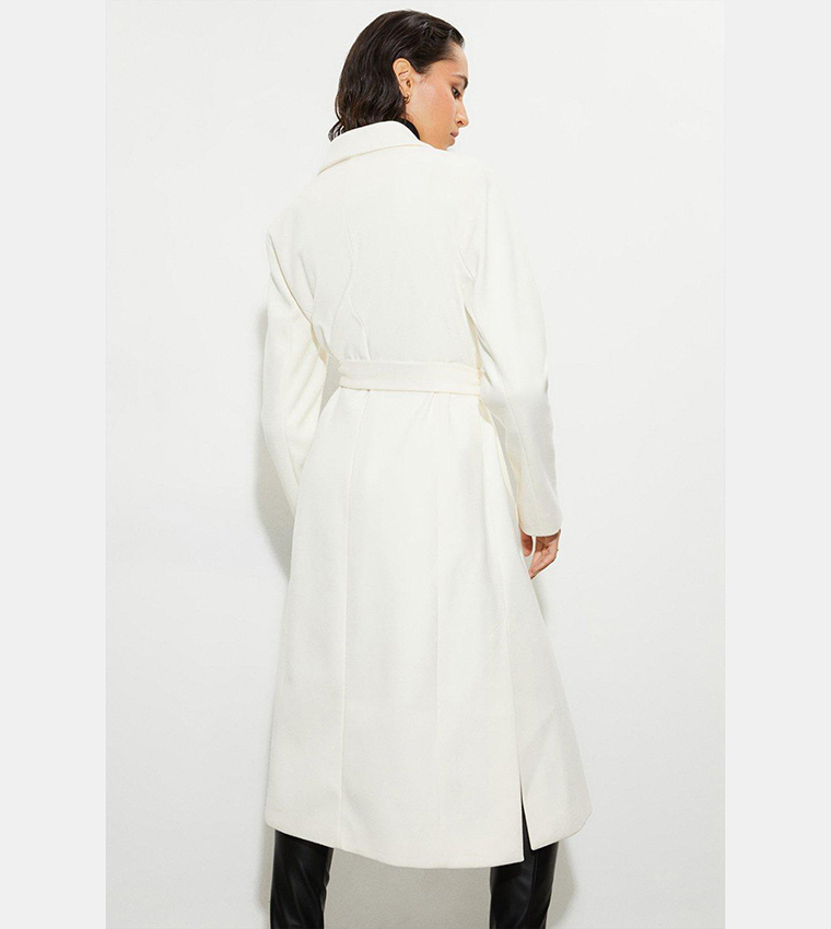 Buy Dorothy Perkins Tall Longline Wrap Coat In White 6thStreet Kuwait