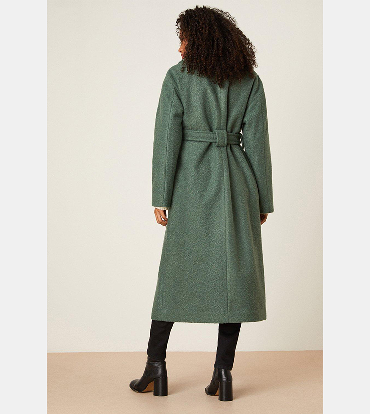 Buy Dorothy Perkins Maternity Long Boucle Wrap Coat In Green 6thStreet Bahrain