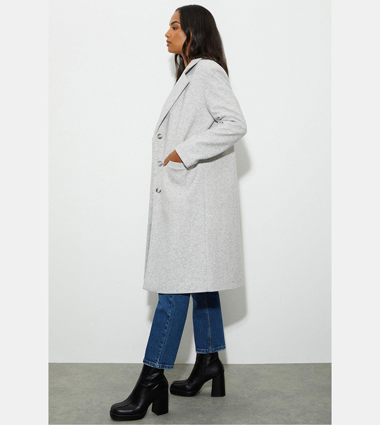 Grey boyfriend clearance coat