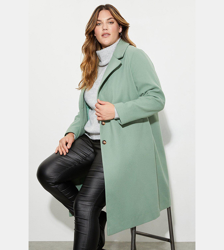 Green boyfriend coat hotsell