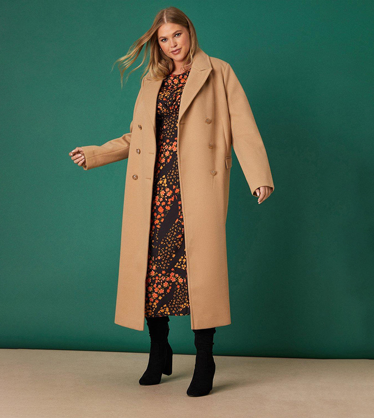 Buy Dorothy Perkins Curve Military Coat In Beige 6thStreet Oman