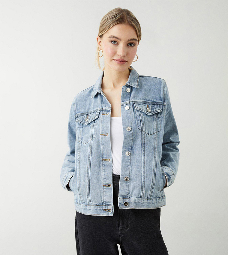 Dorothy perkins white denim cheap jacket