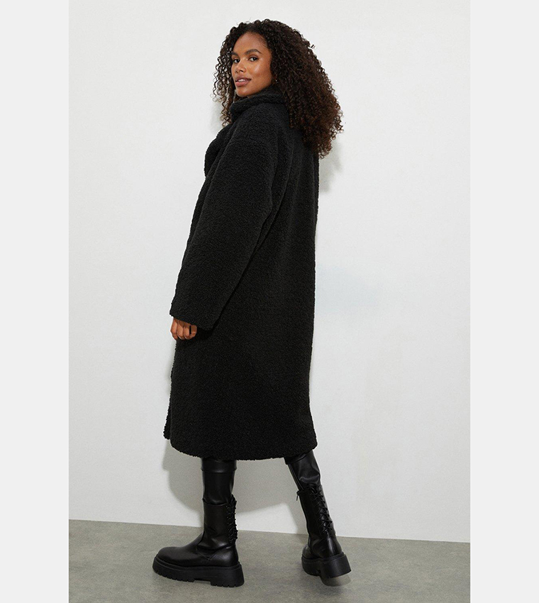 Buy Dorothy Perkins Longline Oversized Teddy Coat In Black 6thStreet Saudi Arabia