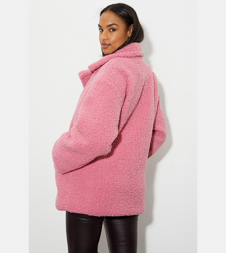 Dorothy perkins pink teddy coat hotsell