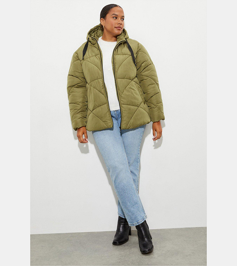 Buy Dorothy Perkins Curve Short Padded Puffer Jacket With Contrast