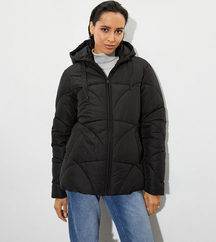 Buy Dorothy Perkins Tall Short Padded Puffer Jacket With Contrast Trims ...