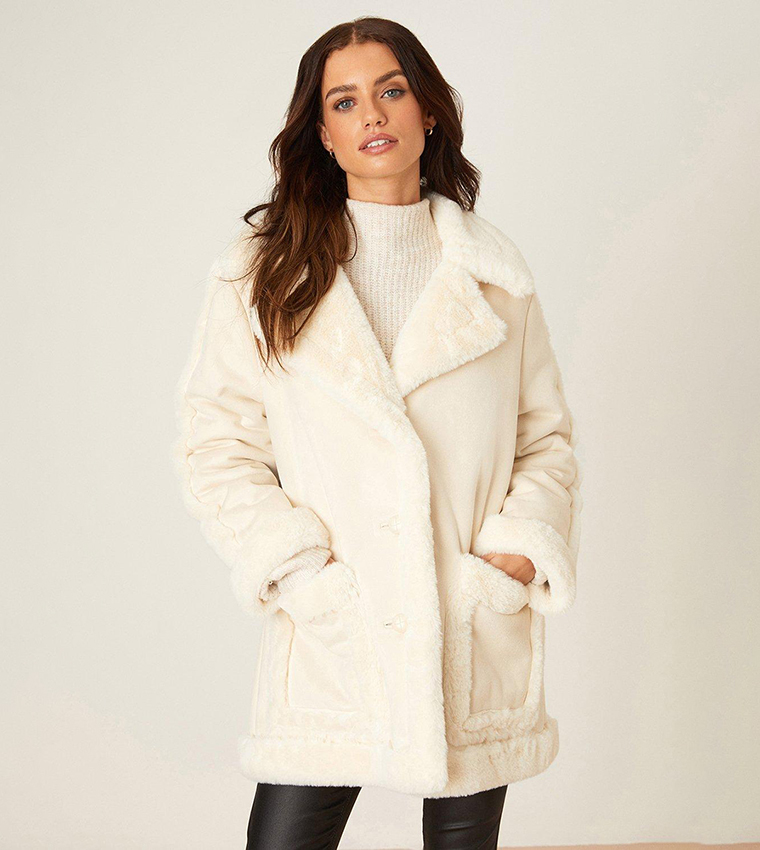 Dorothy perkins faux fur collar coat best sale