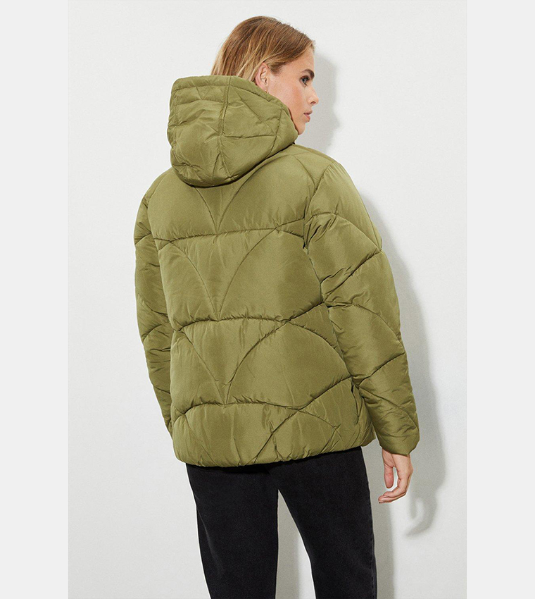 Buy Dorothy Perkins Short Padded Puffer Jacket In Green 6thStreet Qatar