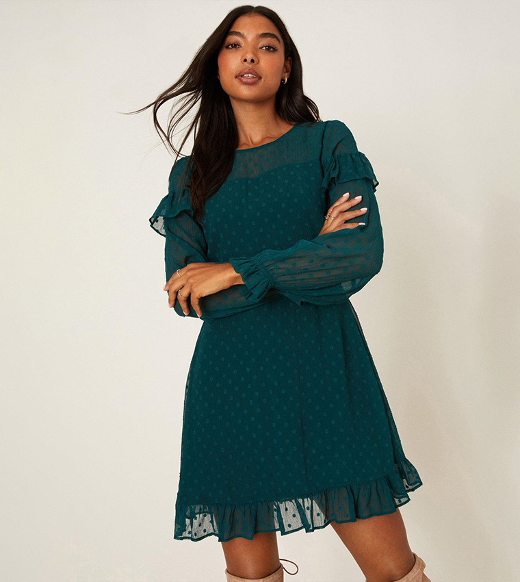 Emerald green mini dress best sale