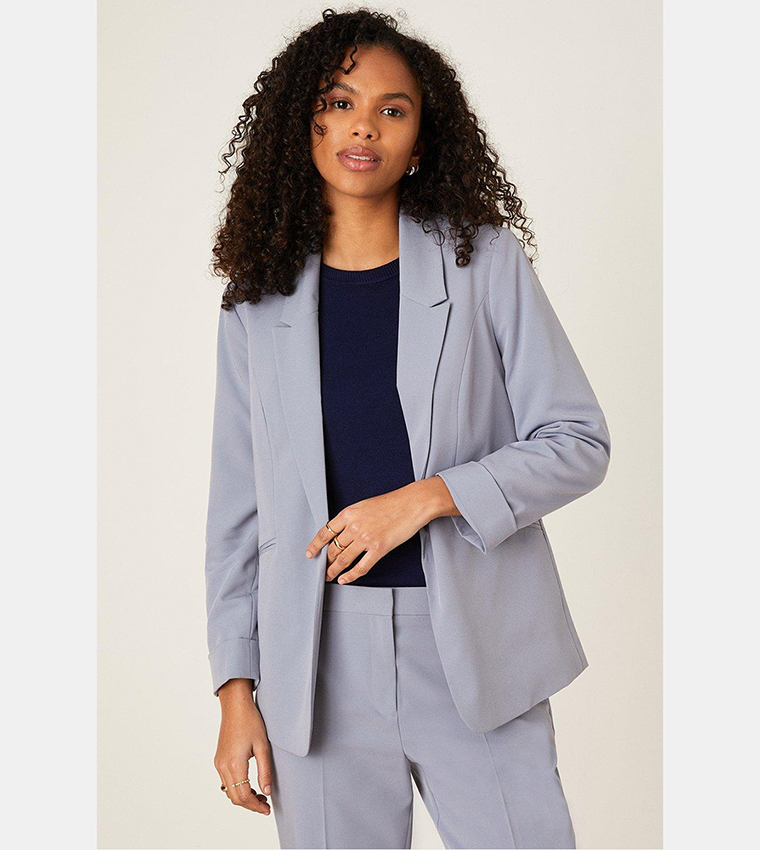 Buy Dorothy Perkins Turnback Cuff Blazer In Blue 6thStreet Oman