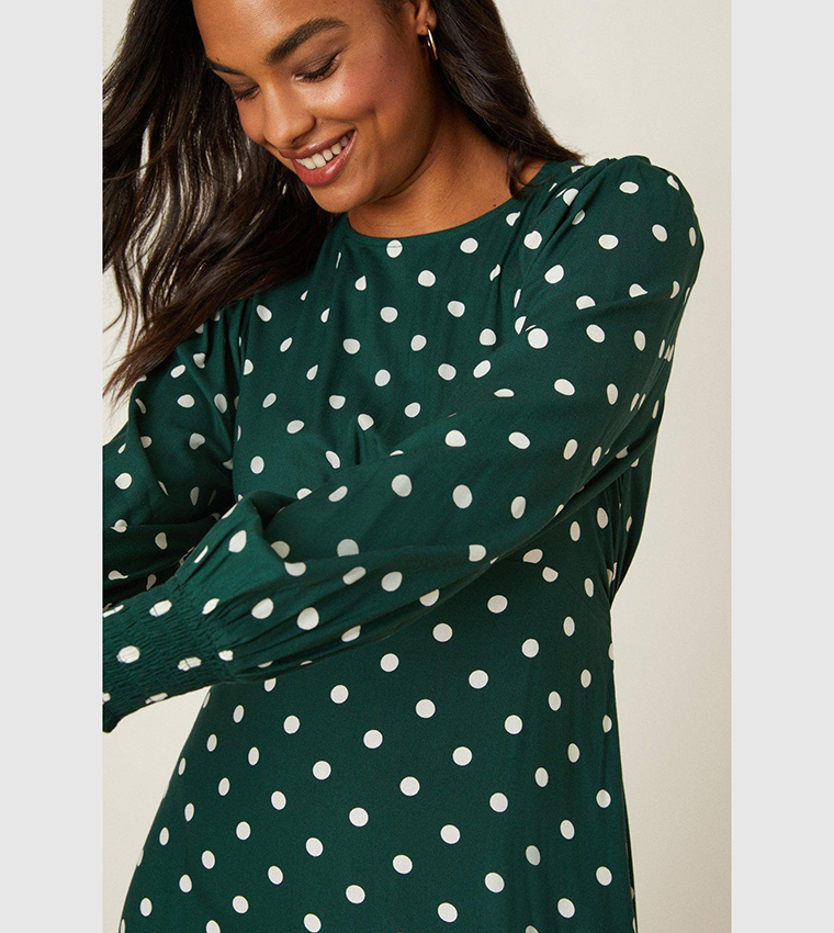 Green spotted clearance dresses