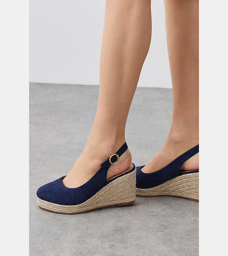 Navy wedge shoes hot sale