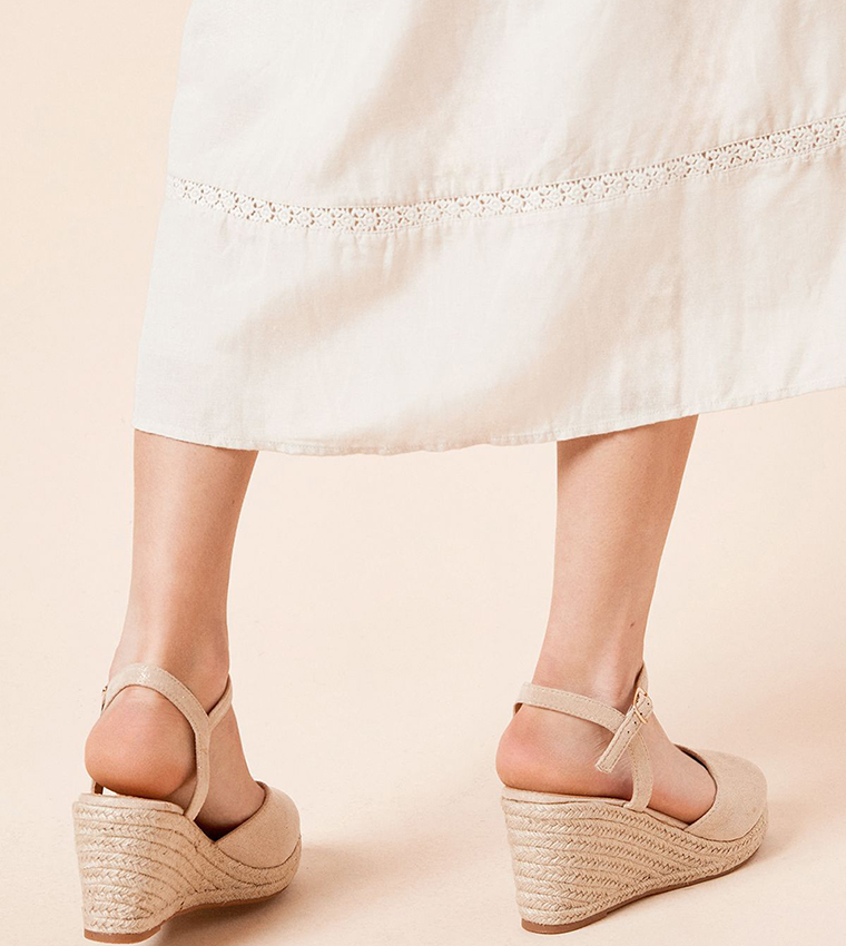 Rumor Faux Suede Espadrille Wedge Pumps