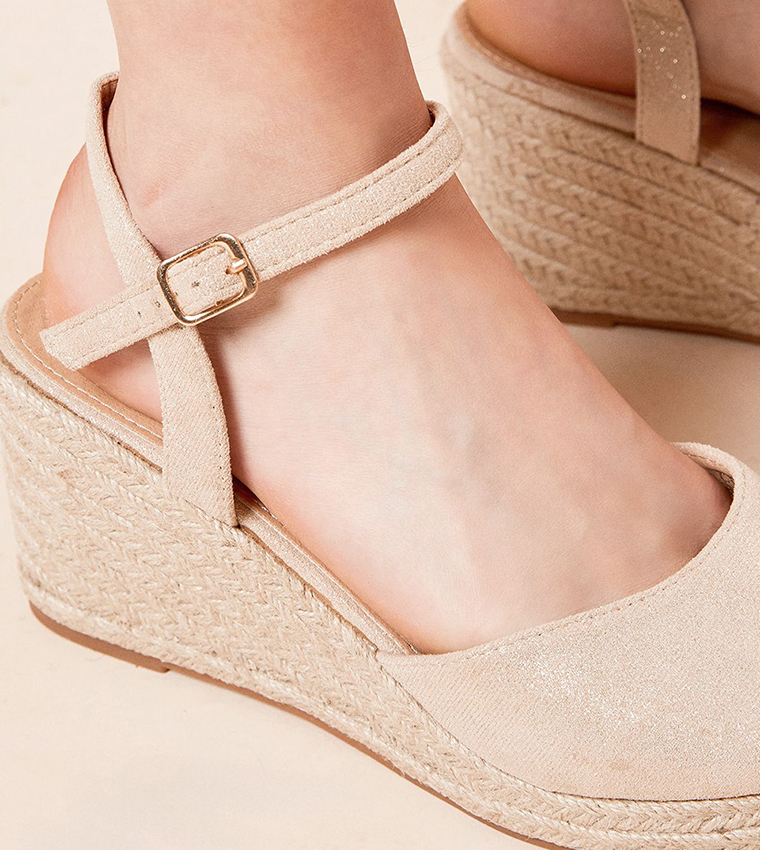 Rumor Faux Suede Espadrille Wedge Pumps