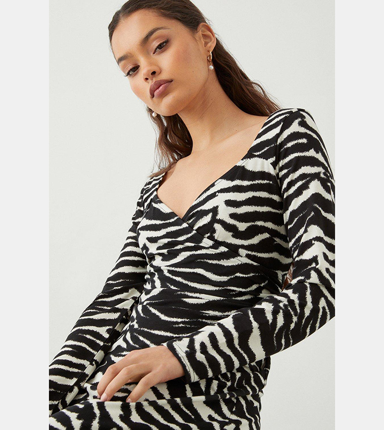 Buy Dorothy Perkins Zebra Print Wrap Midi Dress In Multiple Colors 6thStreet Oman