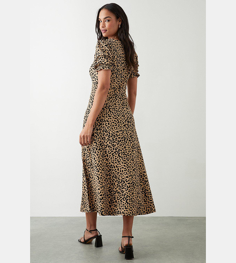 Leopard dress cheap short sleeve