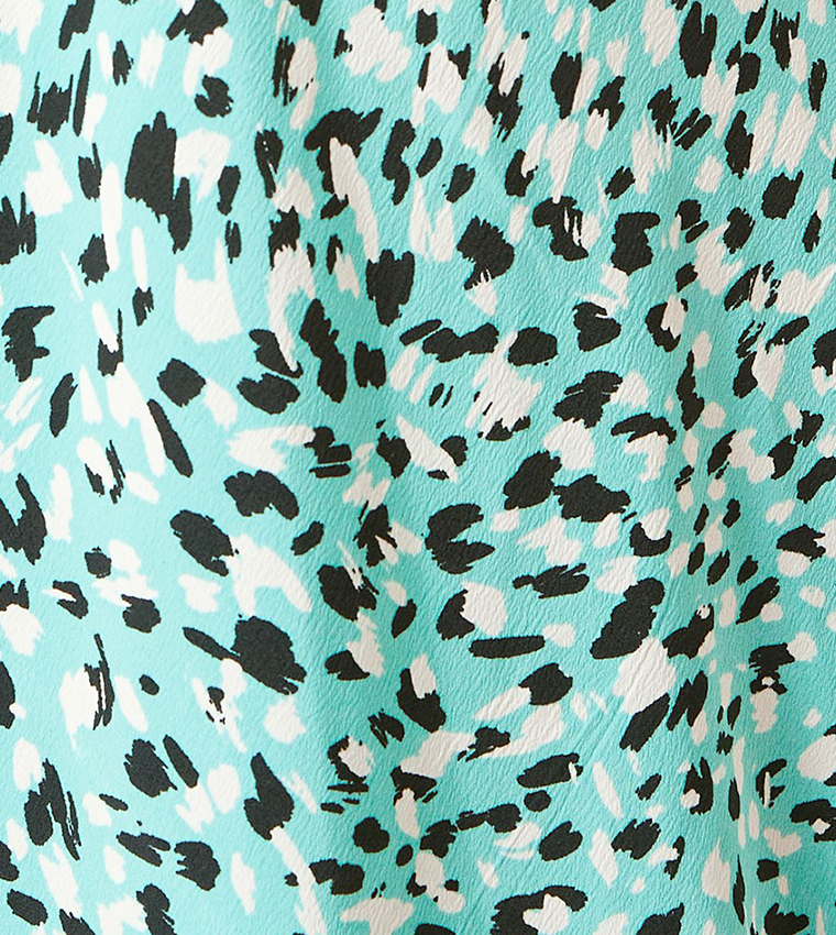 Animal Print Flutter Sleeves Mini Dress