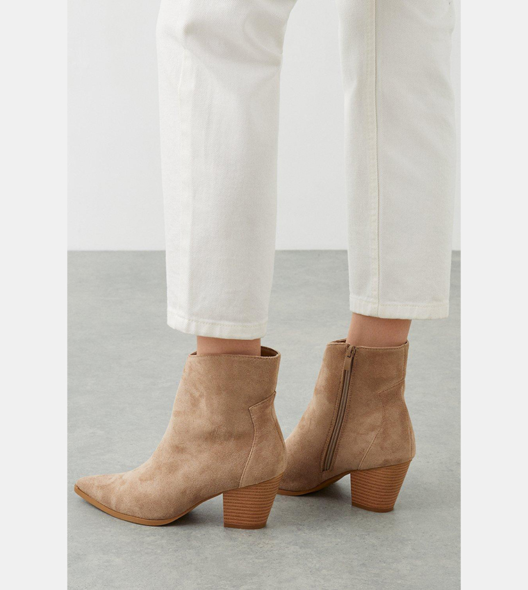 Buy Dorothy Perkins Aubrey Western Low Boots In Beige 6thStreet Bahrain