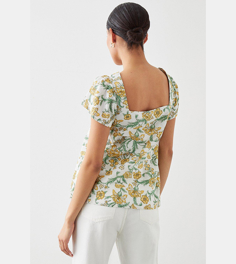 Dorothy perkins hot sale yellow floral top