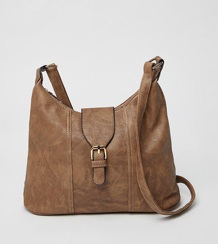 Terry Zip Detail Shoulder Bag