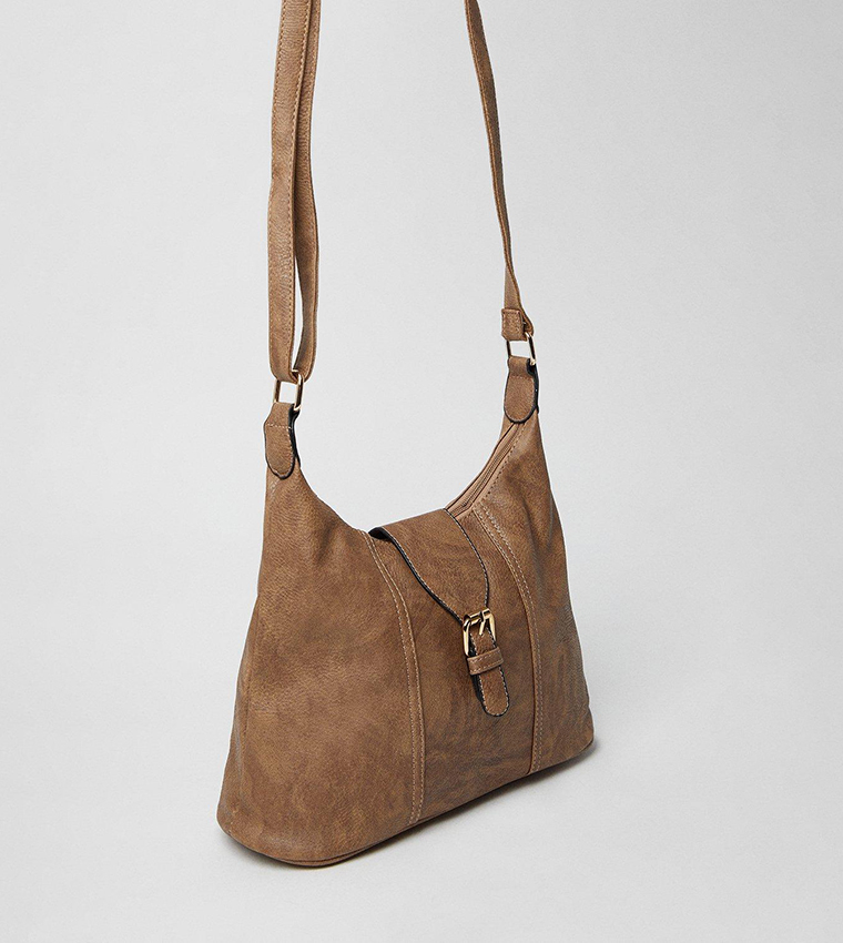 Terry Zip Detail Shoulder Bag