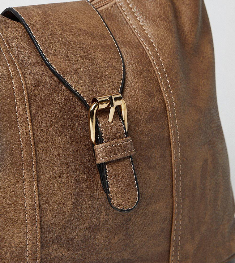 Terry Zip Detail Shoulder Bag