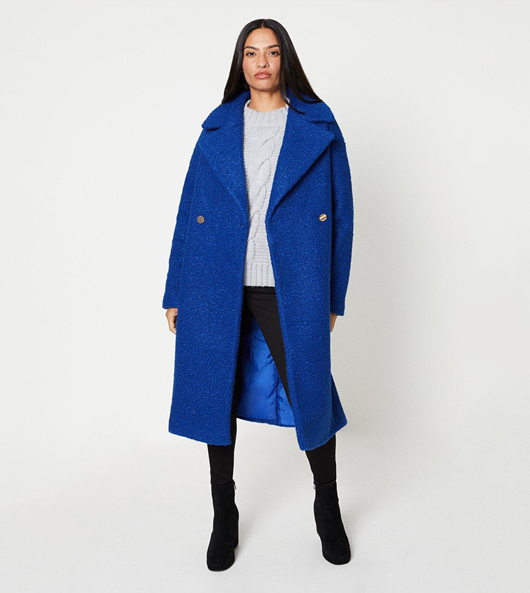 Buy Dorothy Perkins Double Breasted Boucle Coat In COBALT 6thStreet Bahrain