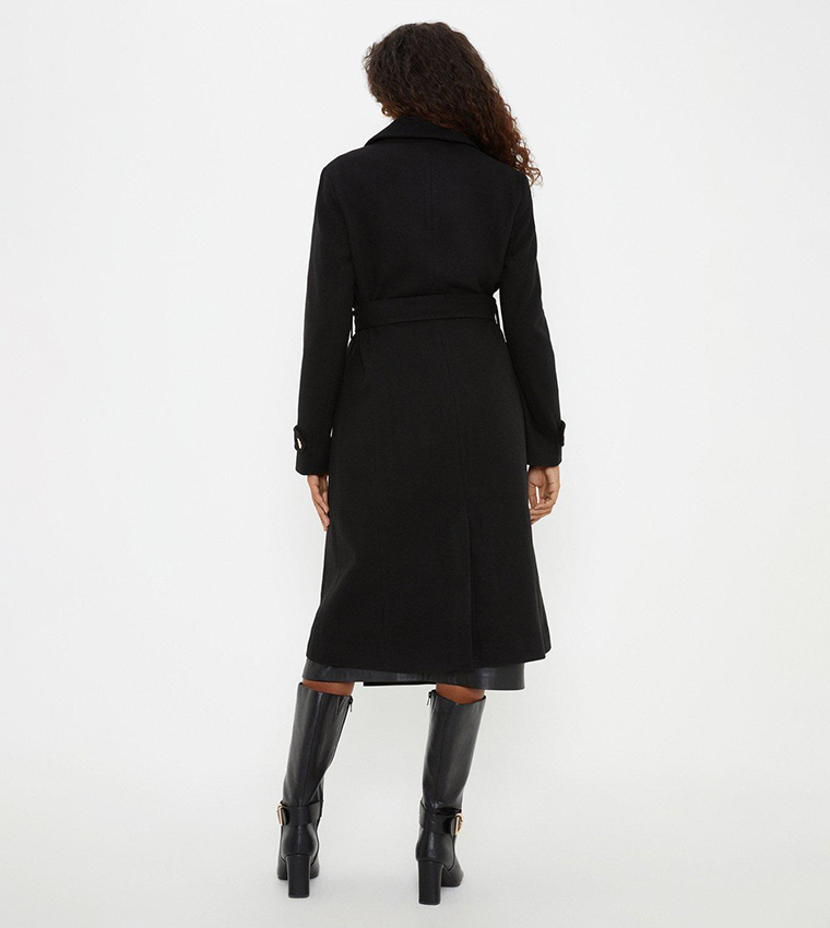 Dorothy perkins black belted coat hotsell