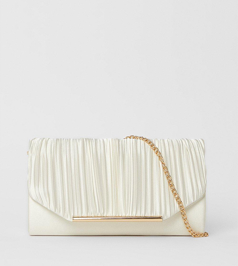 Cream satin clutch bag on sale