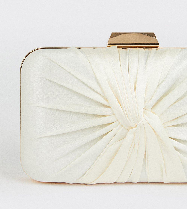 Cream satin clutch bag on sale