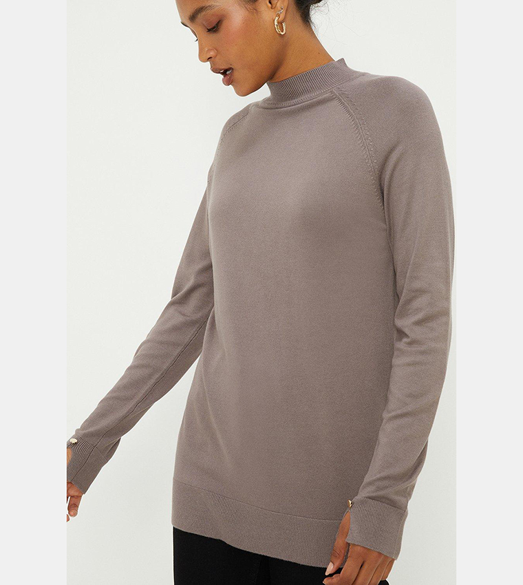 Funnel neck clearance tunic sweater