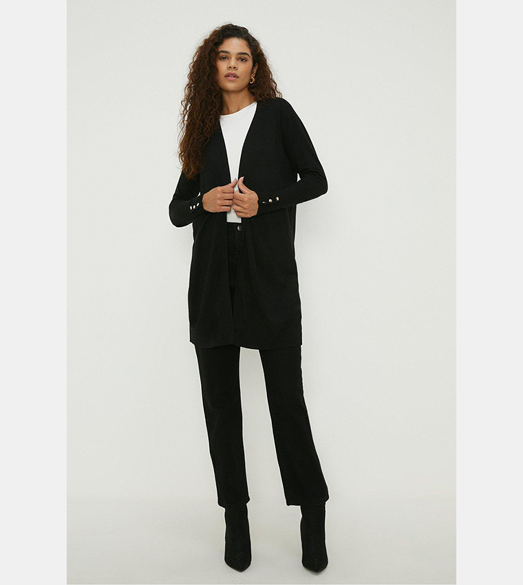 Petite Longline Button Cuff Cardigan, 49% OFF