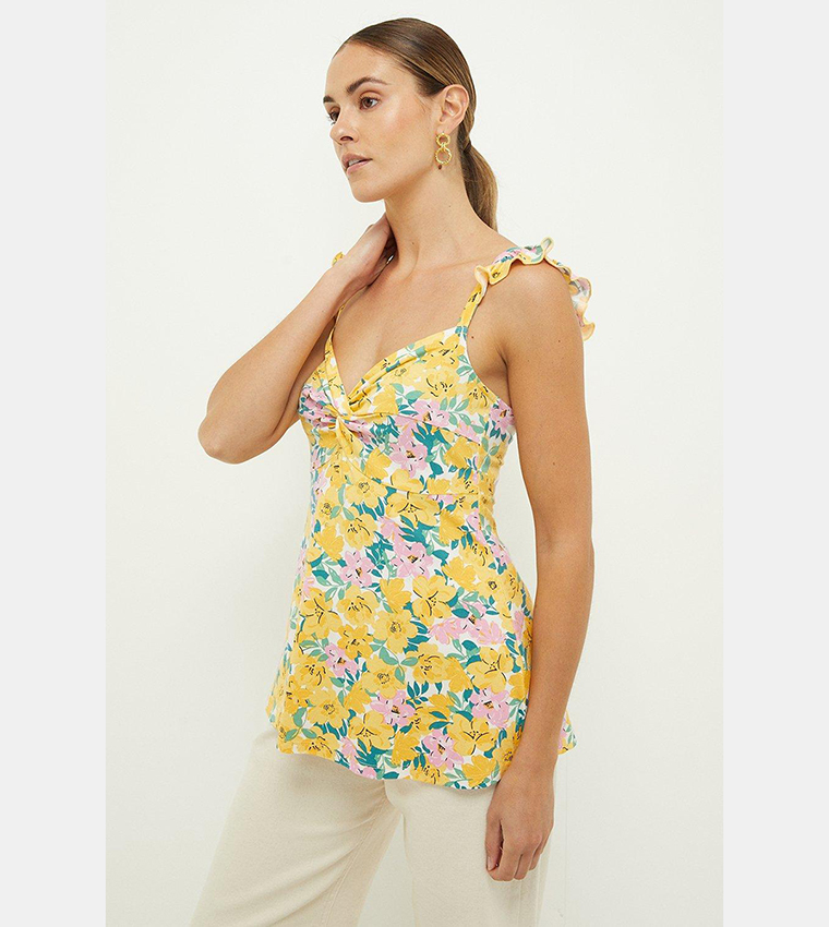 dorothy perkins yellow floral top