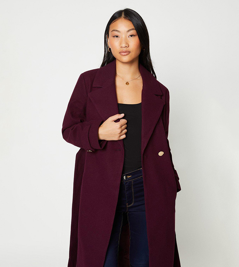 Burgundy coat dorothy perkins best sale