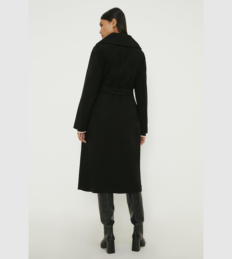 Dorothy perkins black wrap coat best sale