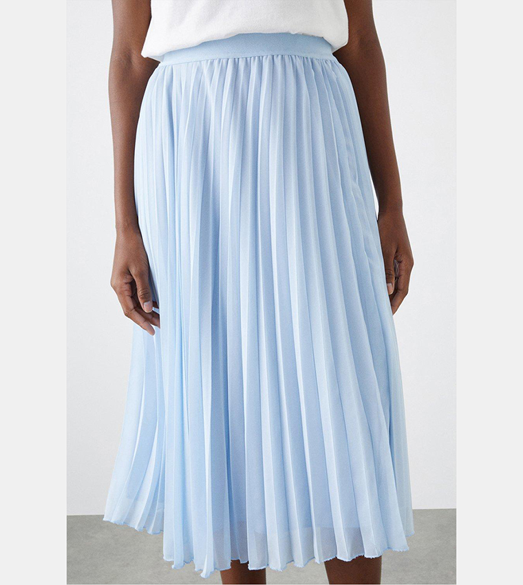 Buy Dorothy Perkins Chiffon Pleated Skirt In Blue 6thStreet Oman
