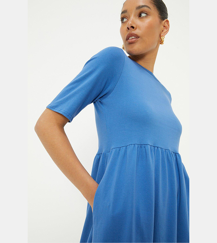 Buy Dorothy Perkins Smock T Shirt Midi Dress In Blue | 6thstreet Kuwait