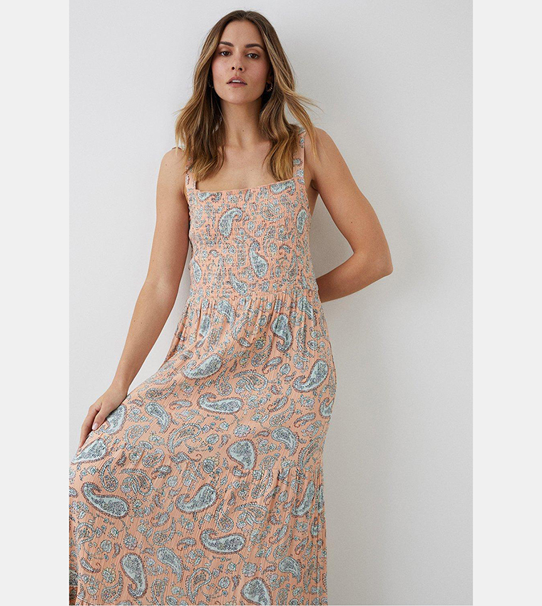 Floral Dobby Cut Out Ruffle Maxi Dress