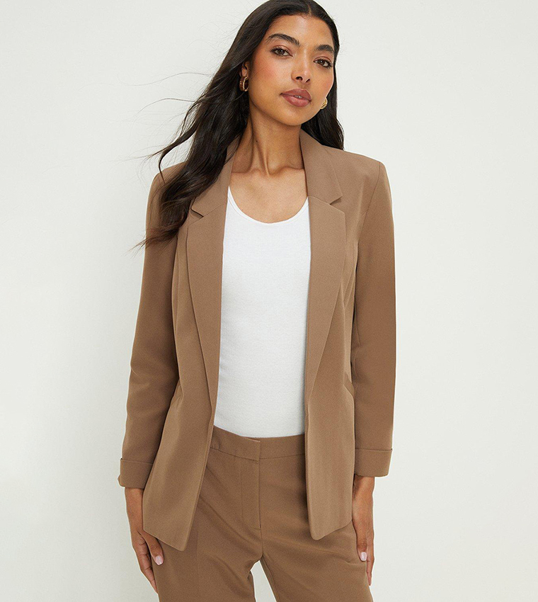 Buy Dorothy Perkins Outlet Turnback Cuff Blazer In Beige 6thStreet Oman