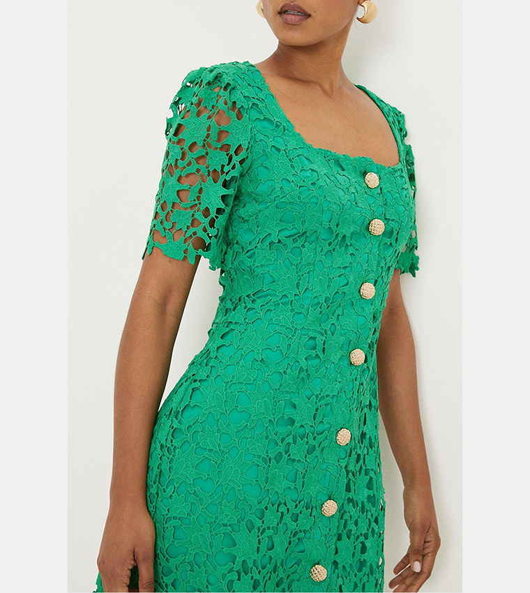 Buy Dorothy Perkins Lace Button Front Mini Dress In Green | 6thstreet Bahrain Buy Dorothy Perkins Lace Button Front Mini Dress In Green | 6thstreet Bahrain
