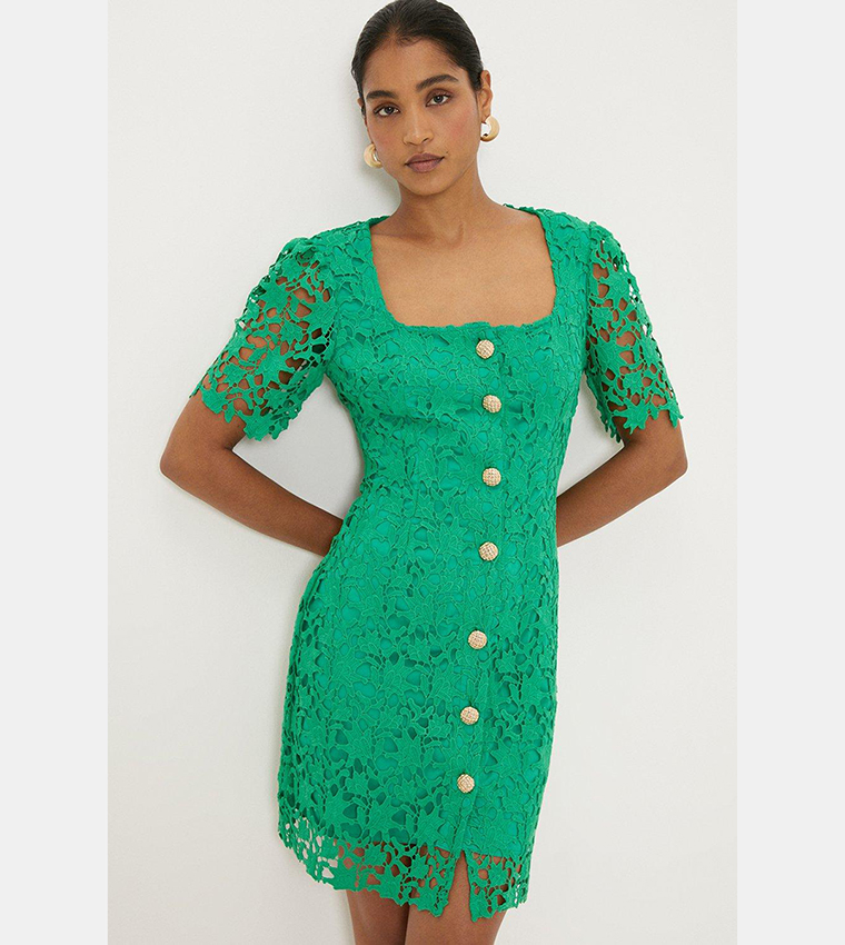 Dorothy perkins green lace on sale dress