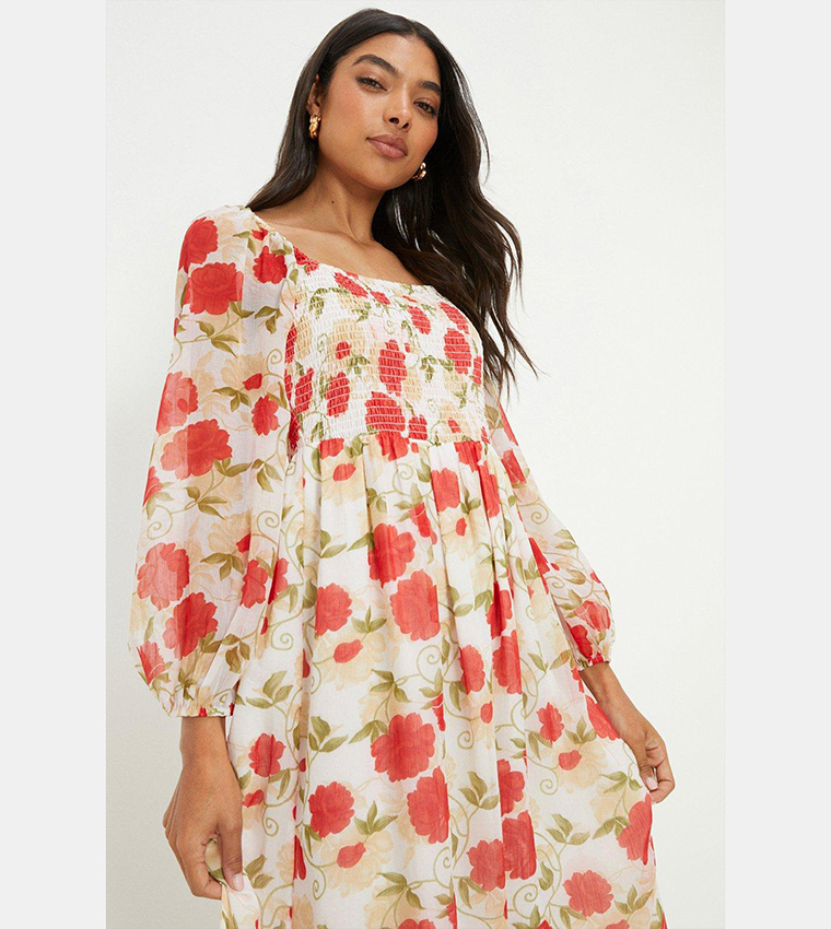 Dorothy perkins red floral on sale dress