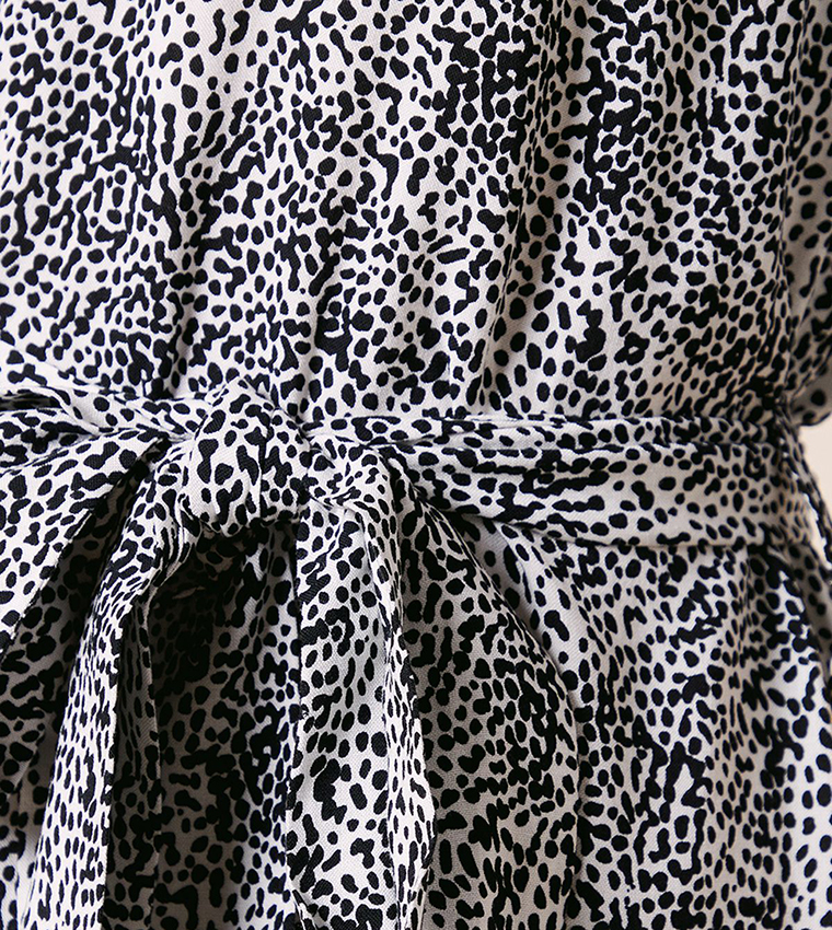 Printed Midi Shirt Dress